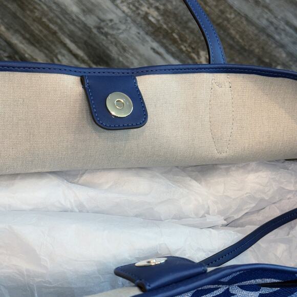 Kate Spade Tote Bag Womens Large Blue Spade Flower Monogram Outerspace KF650 NWT - Picture 7 of 14